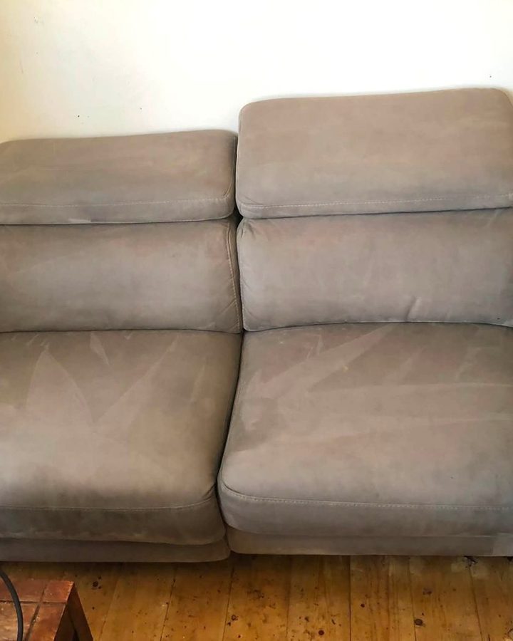 The same sofa cleaned, marks gone