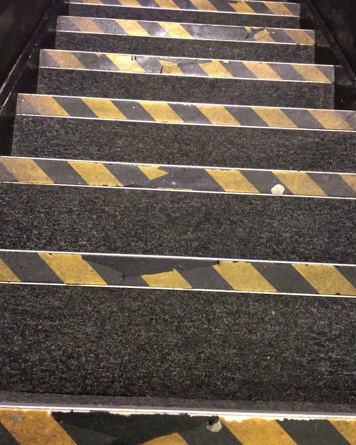 The same stairs cleaned, pile lifted and even